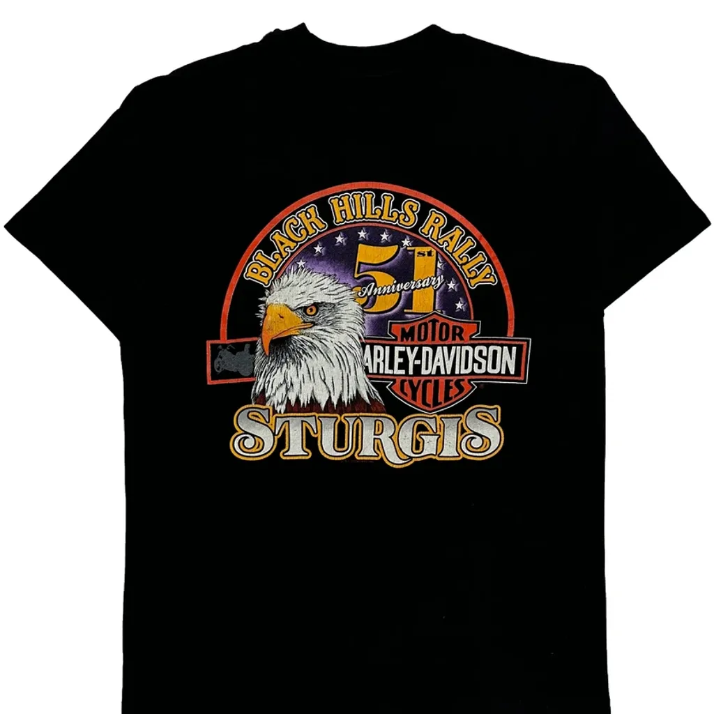 Sturgis Harley Davidson Graphic T-Shirt - Large Black Cotton - Image 5