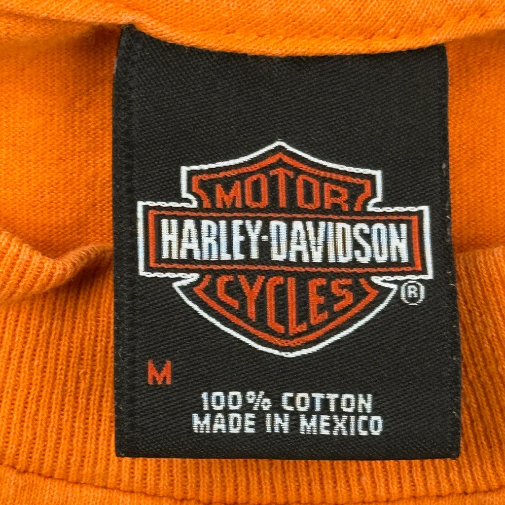 Sturgis Harley Davidson Graphic T-Shirt - Medium Orange Cotton - Image 3