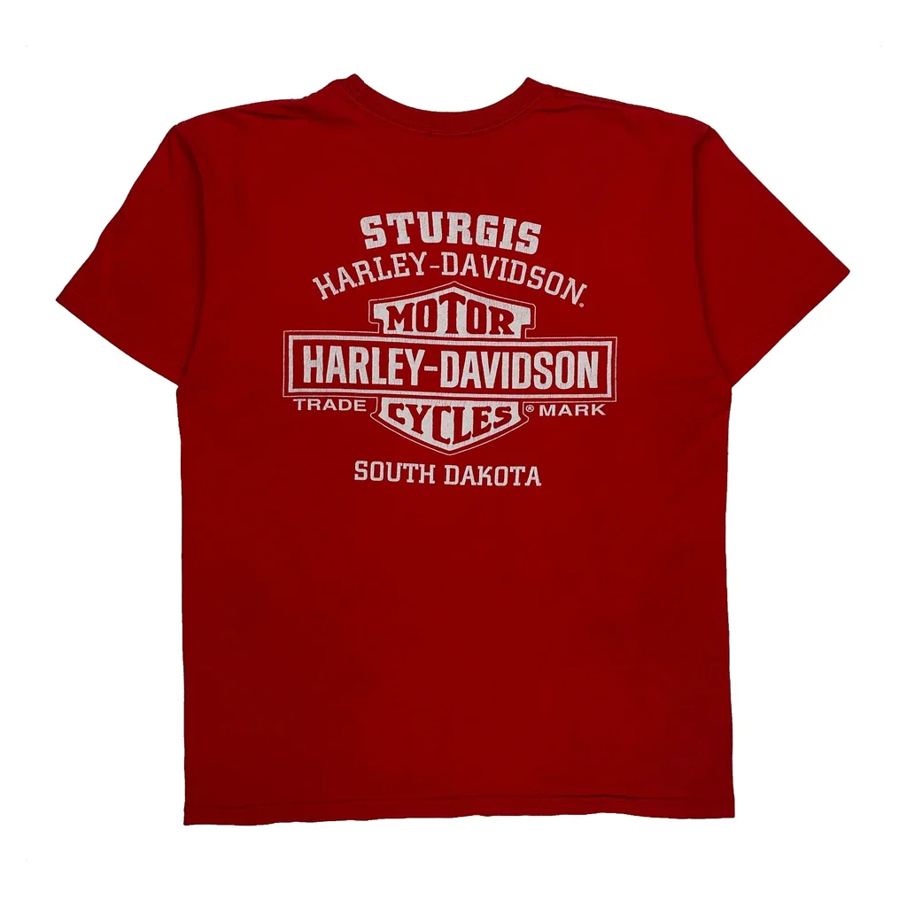 Sturgis Harley Davidson T-Shirt - Small Red Cotton - Image 2