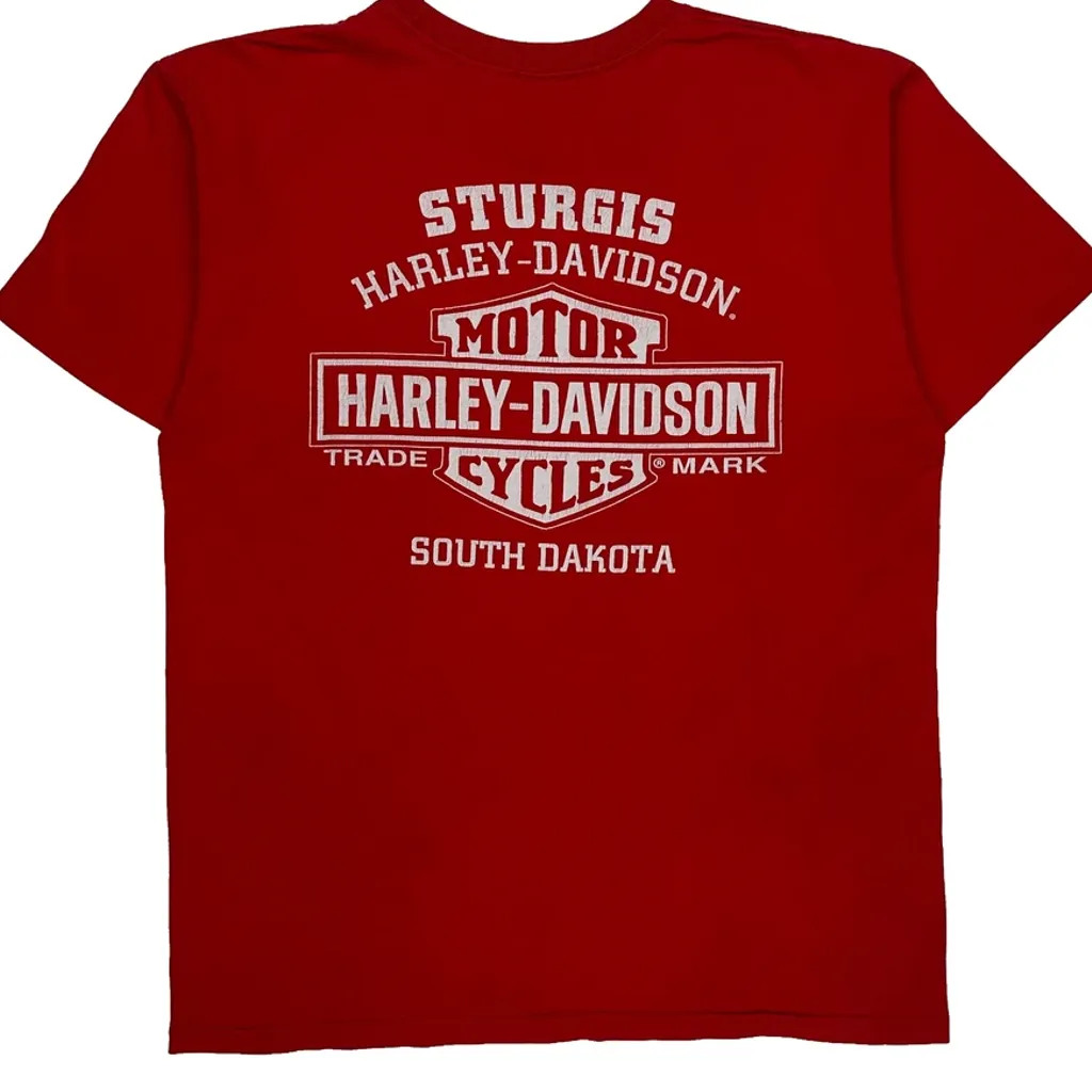 Sturgis Harley Davidson T-Shirt - Small Red Cotton - Image 7