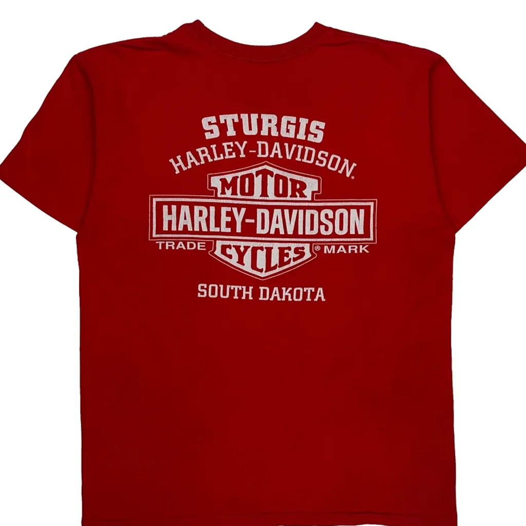 Sturgis Harley Davidson T-Shirt - Small Red Cotton - Image 8