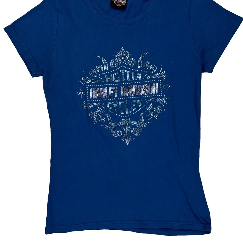 Sturgis Harley Davidson Graphic T-Shirt - Medium Blue Cotton - Image 4