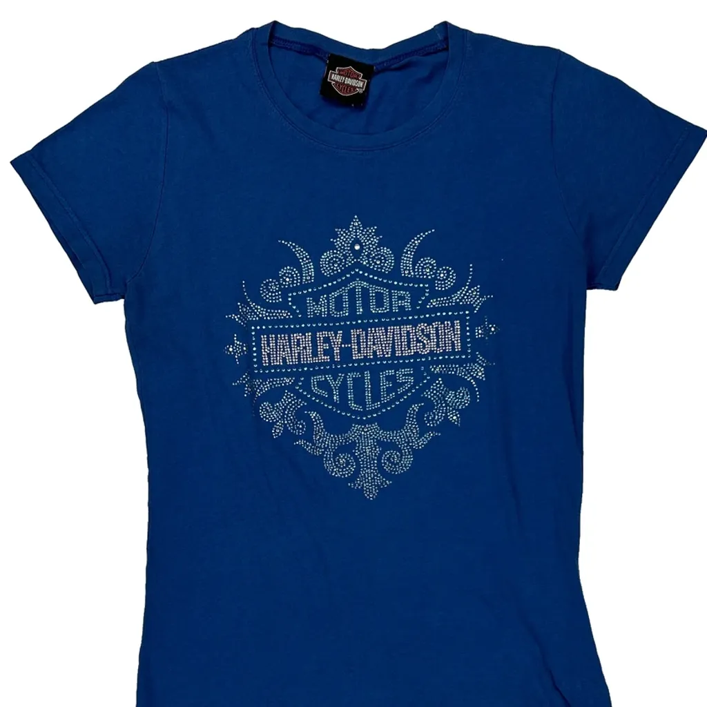 Sturgis Harley Davidson Graphic T-Shirt - Medium Blue Cotton - Image 5