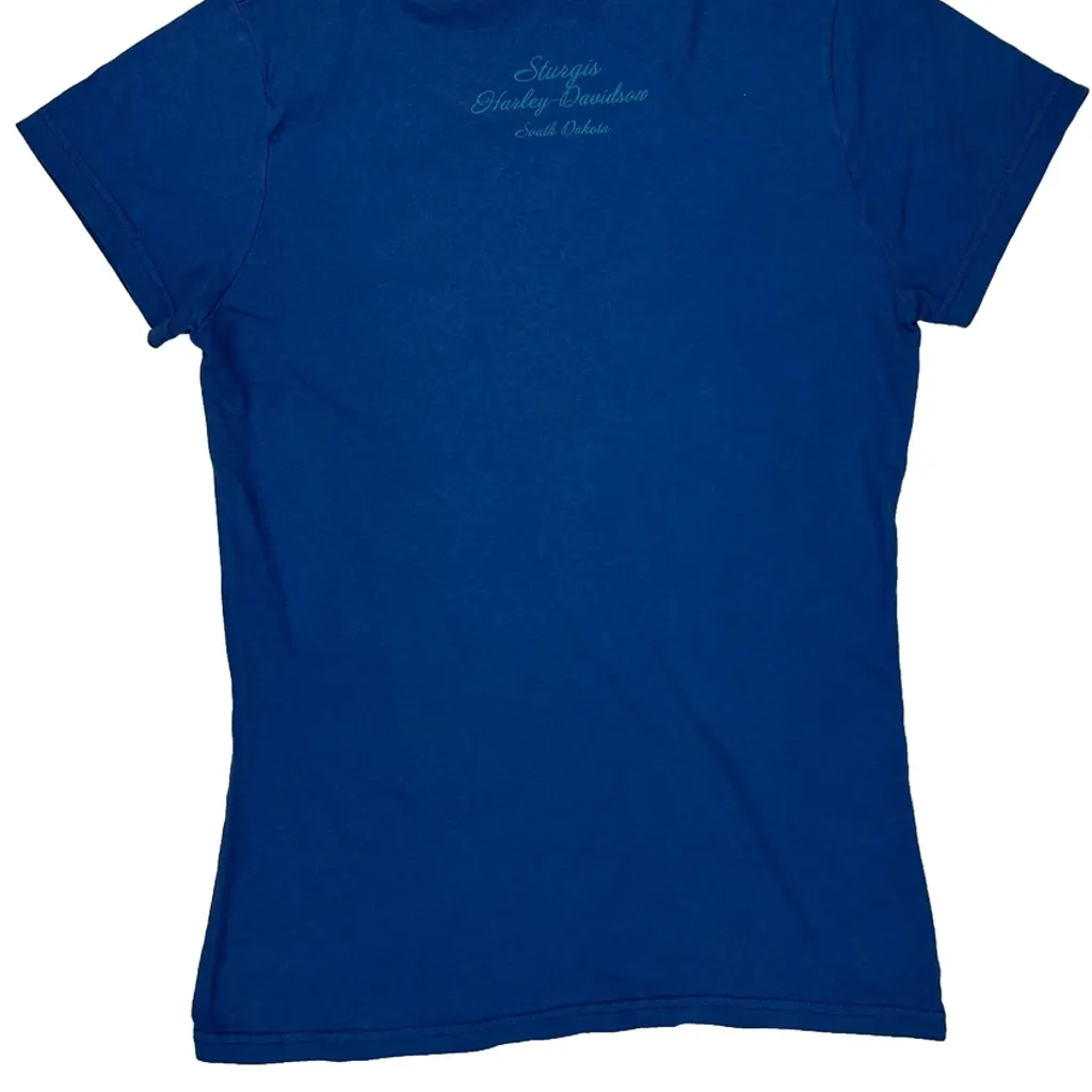 Sturgis Harley Davidson Graphic T-Shirt - Medium Blue Cotton - Image 7