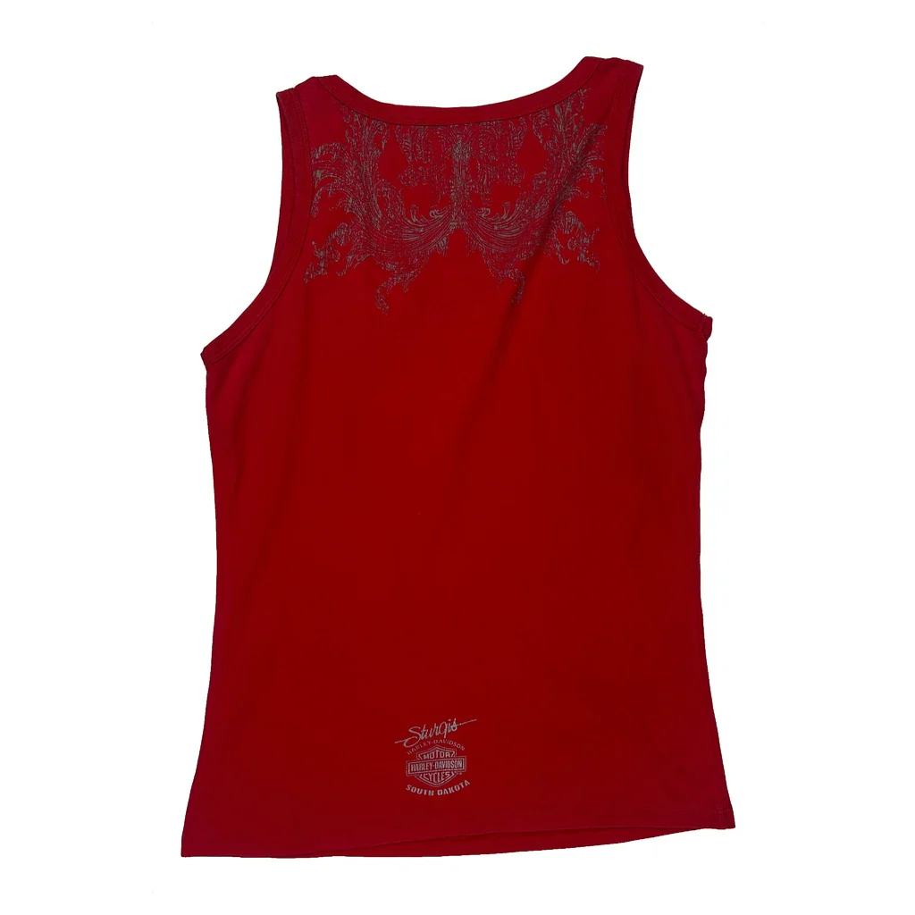 Sturgis Harley Davidson Studded Tank Top - XL Red Cotton - Image 2