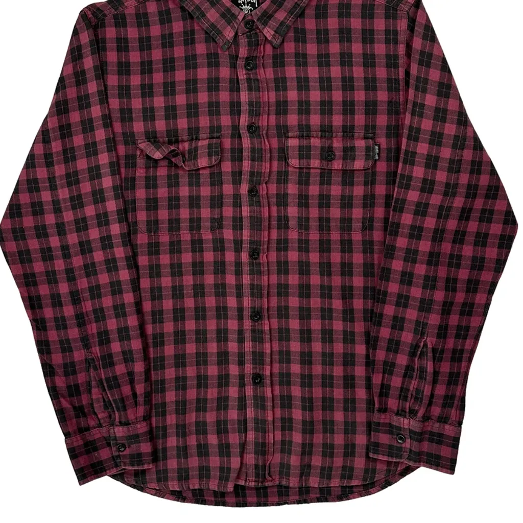 Stussy Checked Flannel Shirt - Medium Red Cotton - Image 4