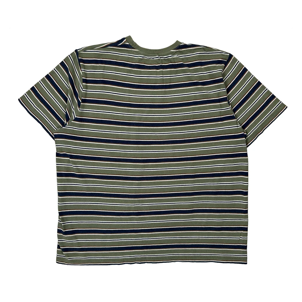 Stussy Striped T-Shirt - XL Green Cotton - Image 2