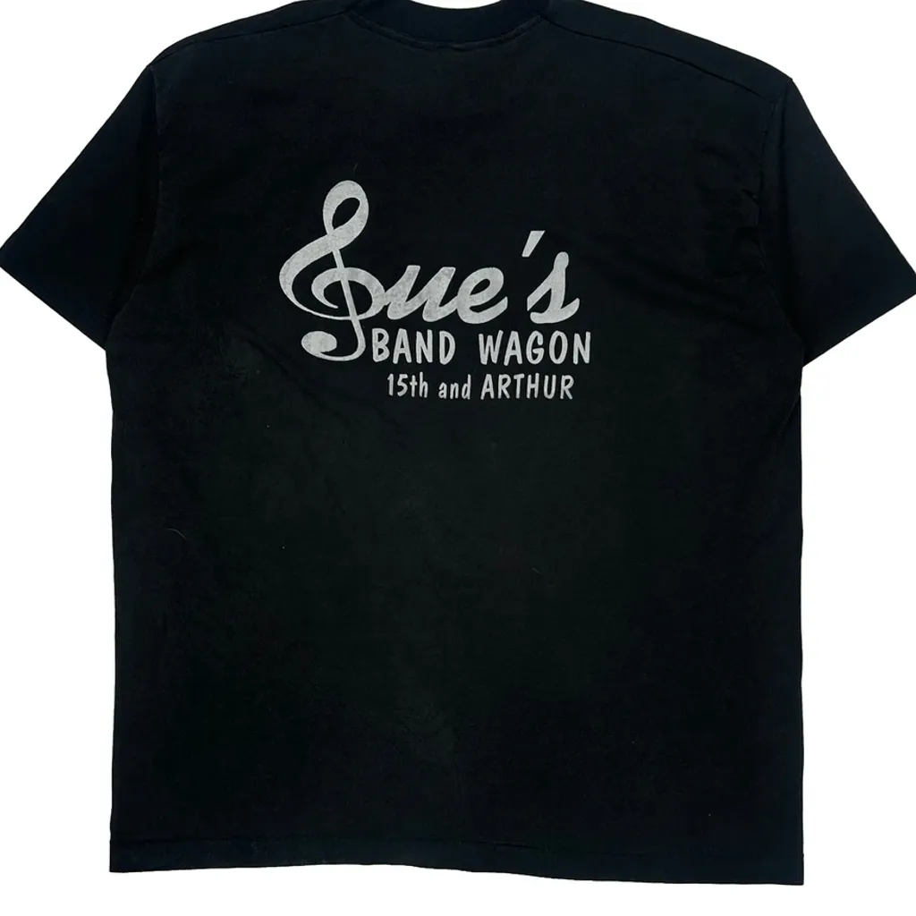 Sue'S Band Wagon Unbranded Single Stitch T-Shirt - Medium Black Cotton - Image 7