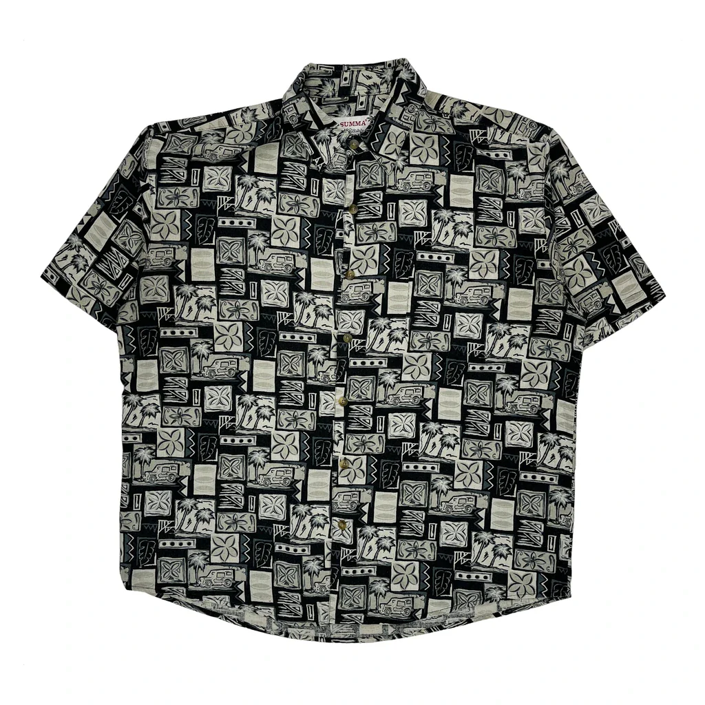 Summa Hawaiian Shirt - XL Black Silk Blend