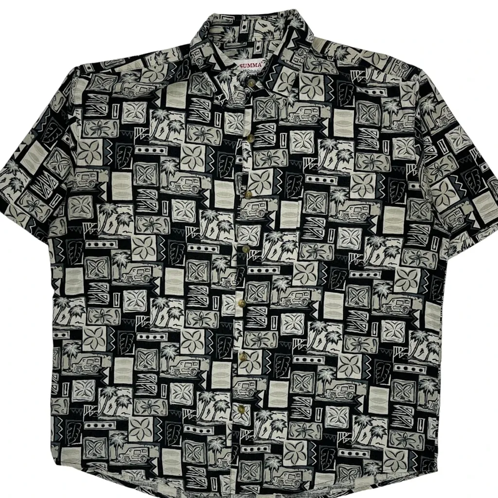 Summa Hawaiian Shirt - XL Black Silk Blend - Image 4