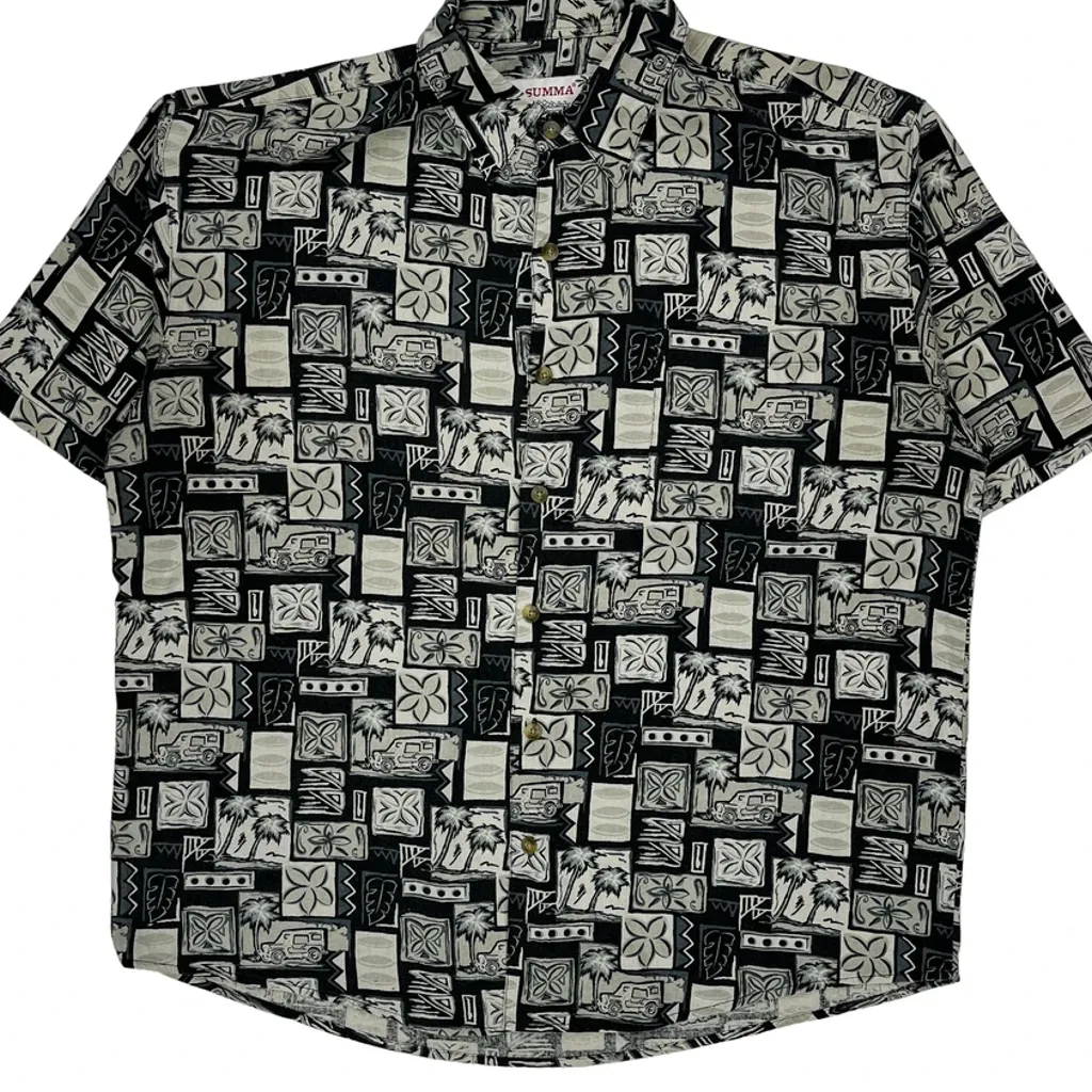 Summa Hawaiian Shirt - XL Black Silk Blend - Image 5