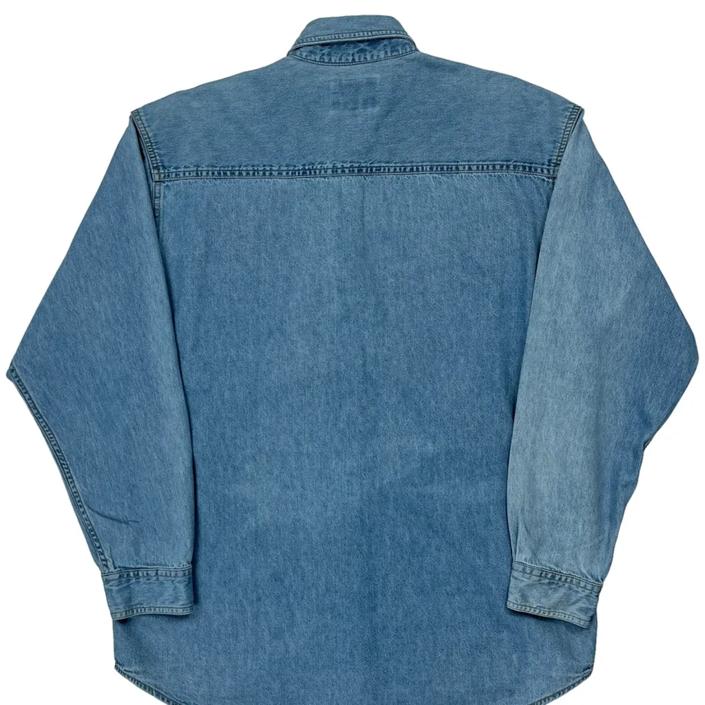 Super Bowl Champions Lee Nfl Denim Shirt - Medium Blue Cotton - Image 6