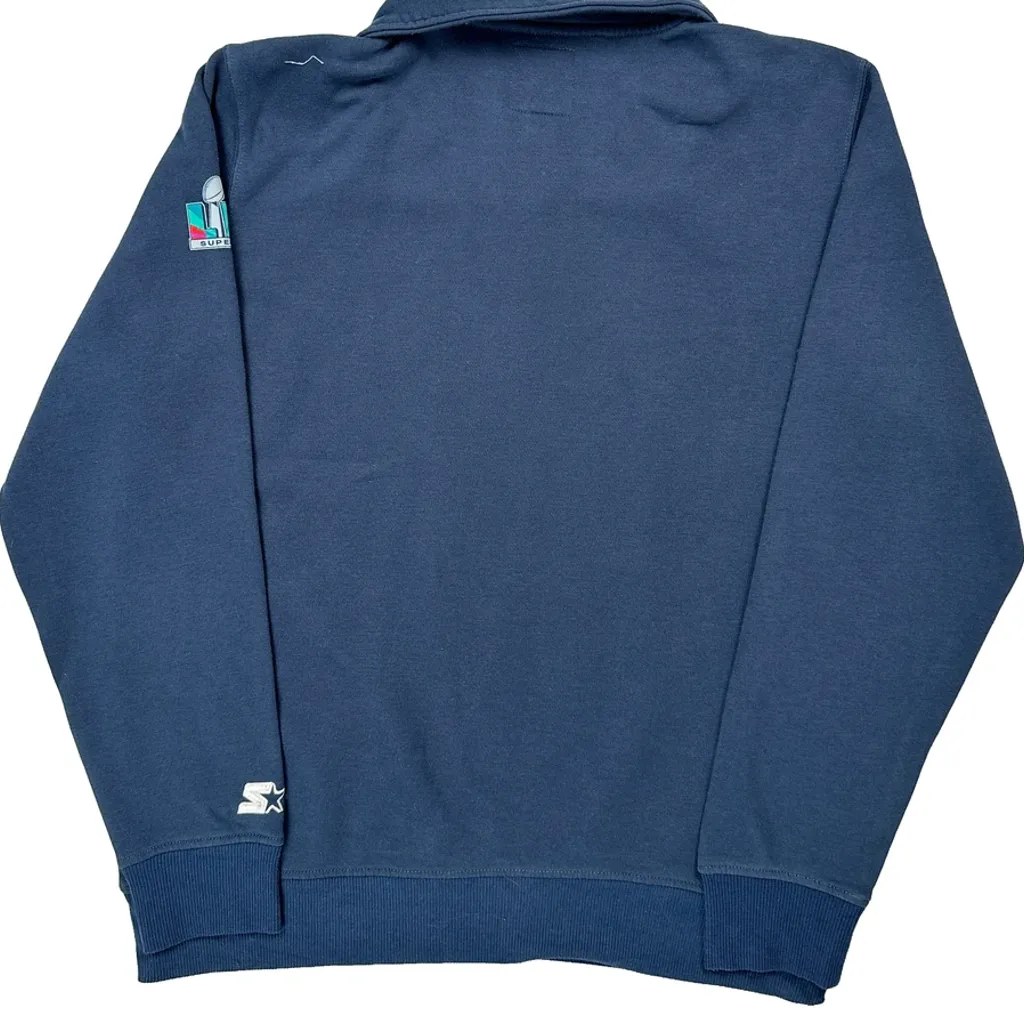 Super Bowl Lvii Starter Collared 1/4 Zip - Large Blue Cotton - Image 7
