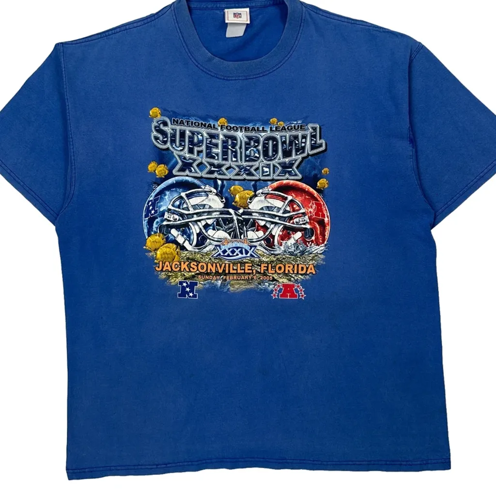 Super Bowl Xxxix Nfl T-Shirt - XL Blue Cotton - Image 5