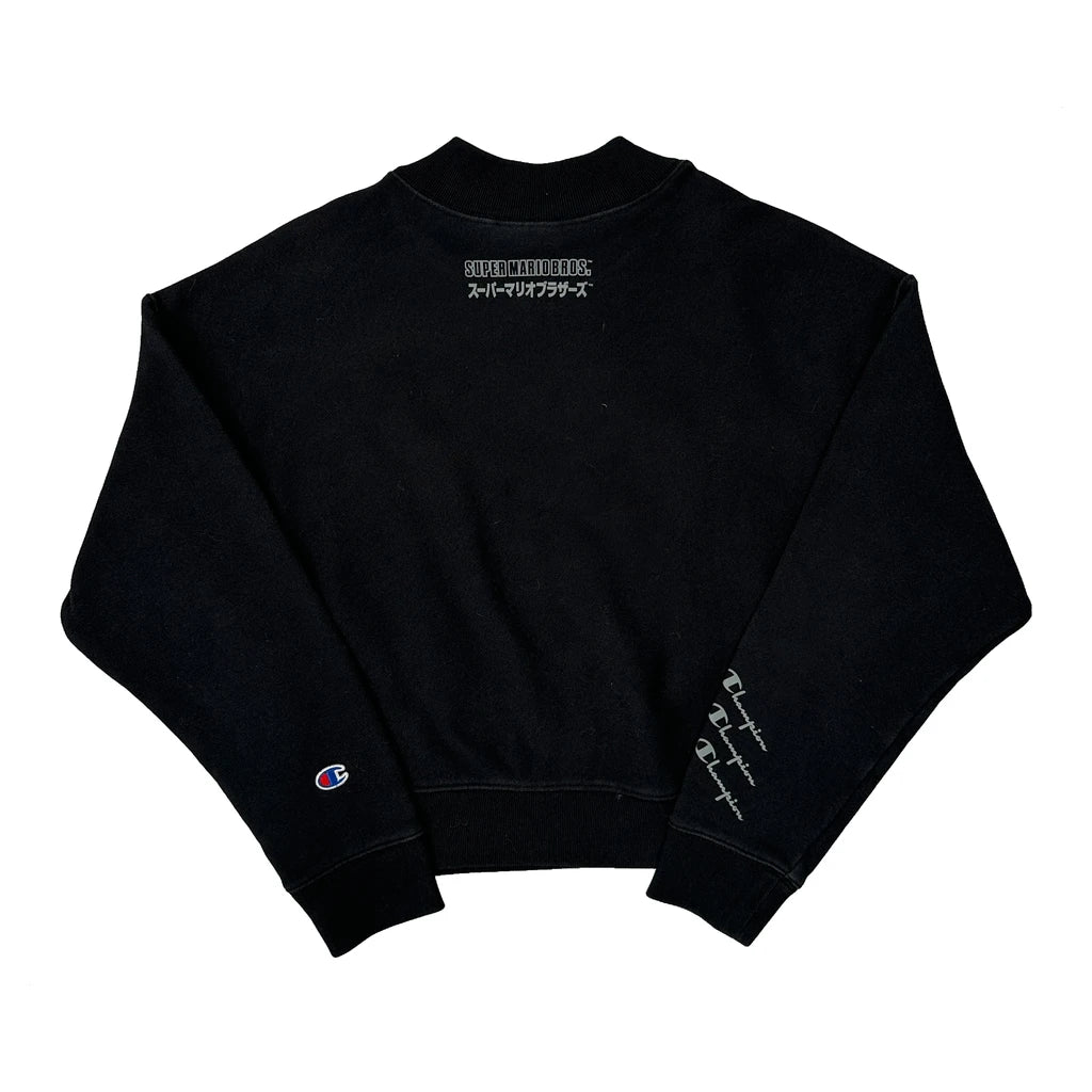 Super Mario Bros Champion Graphic Sweatshirt - Large Black Cotton Blend - Image 2