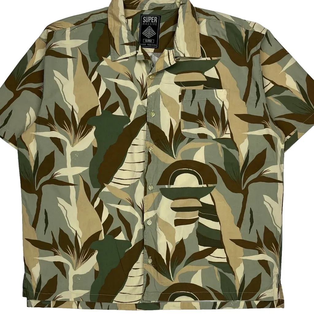 Super Masisve Hawaiian Shirt - XL Green Cotton - Image 5