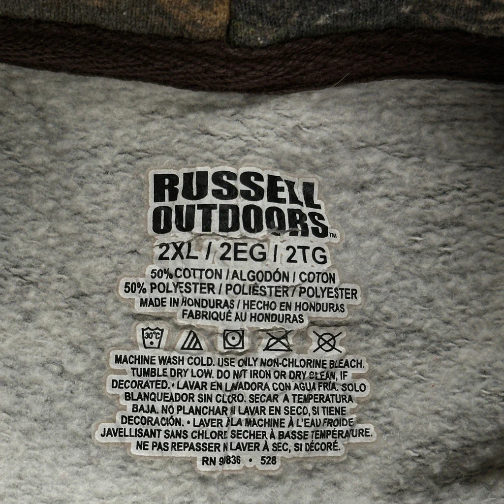 Super Steel Logo Russel Camo Hoodie - 2XL Camo Cotton Blend - Image 3