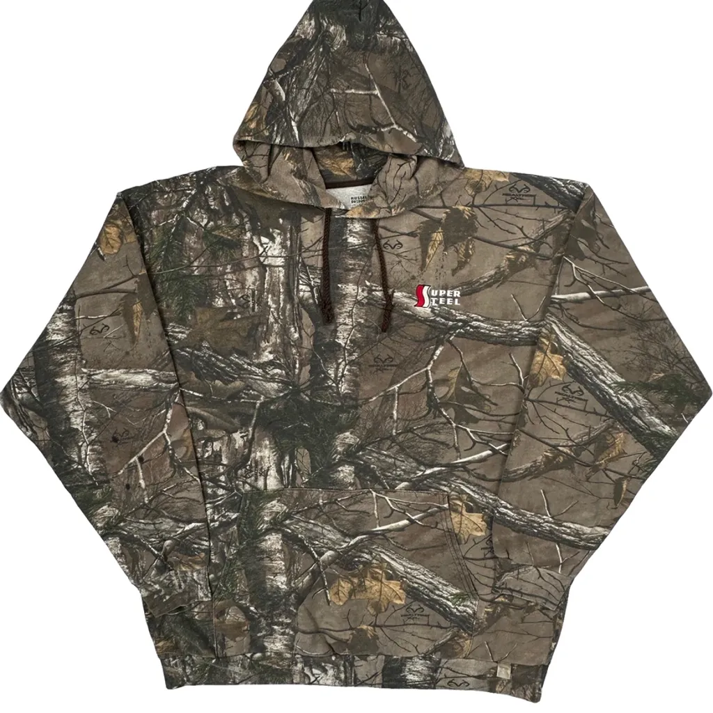 Super Steel Logo Russel Camo Hoodie - 2XL Camo Cotton Blend - Image 4