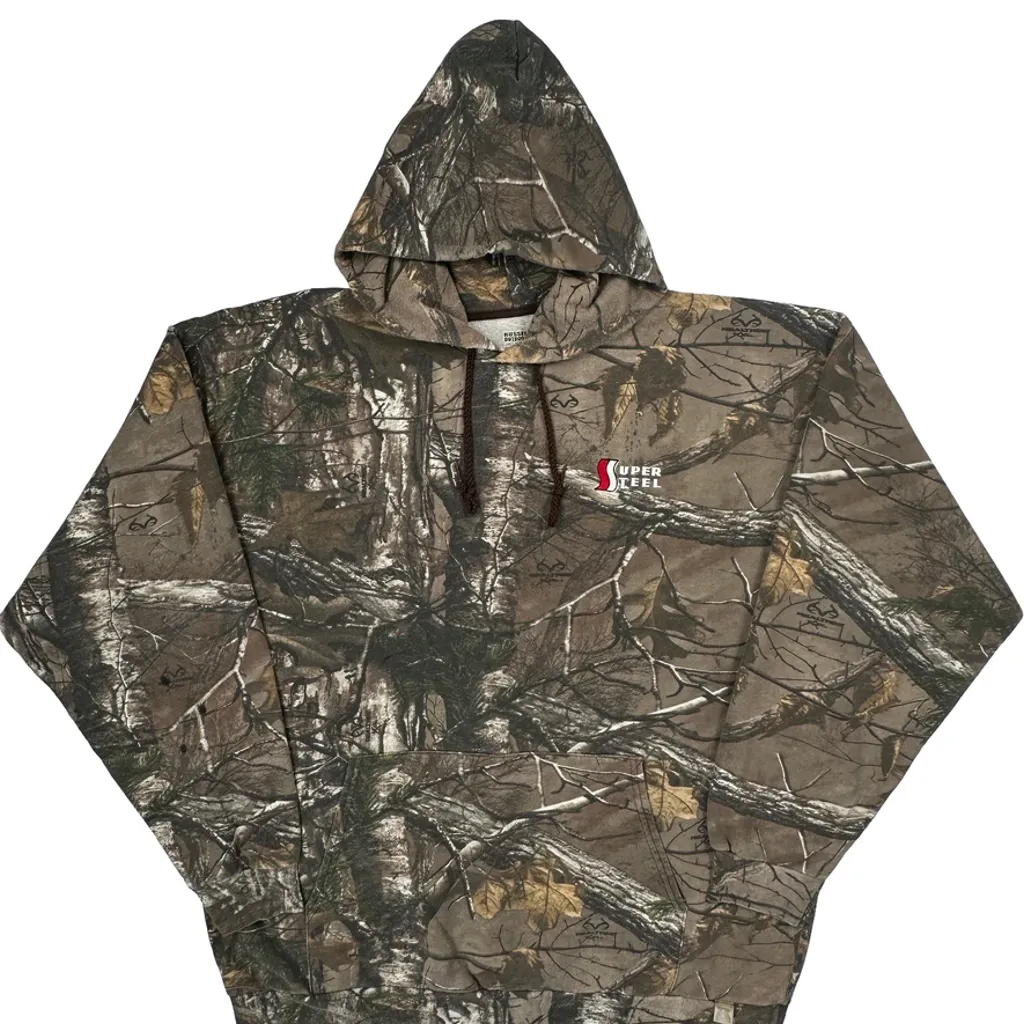 Super Steel Logo Russel Camo Hoodie - 2XL Camo Cotton Blend - Image 5