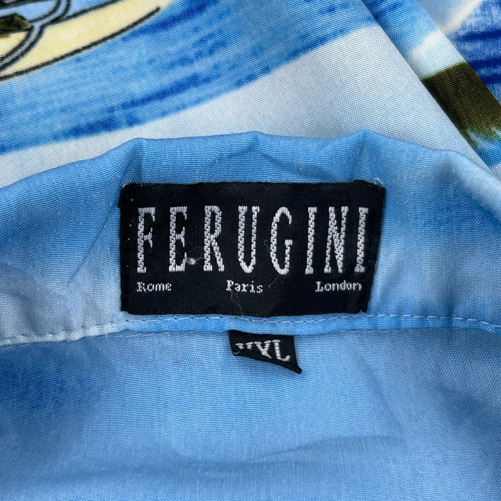 Surf Ferugini Floral Hawaiian Shirt - 2XL Blue Polyester - Image 3