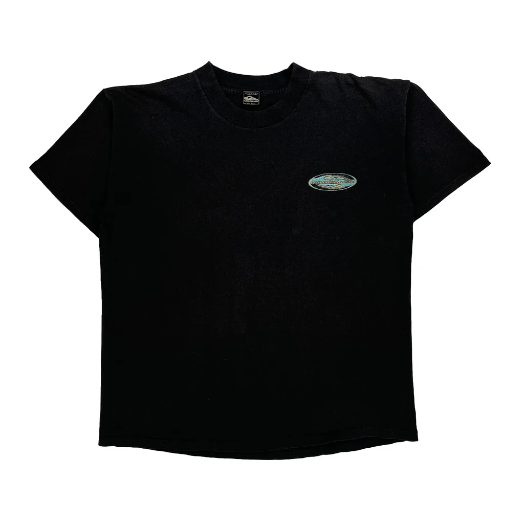 Surfing Quiksilver Graphic T-Shirt - Large Black Cotton