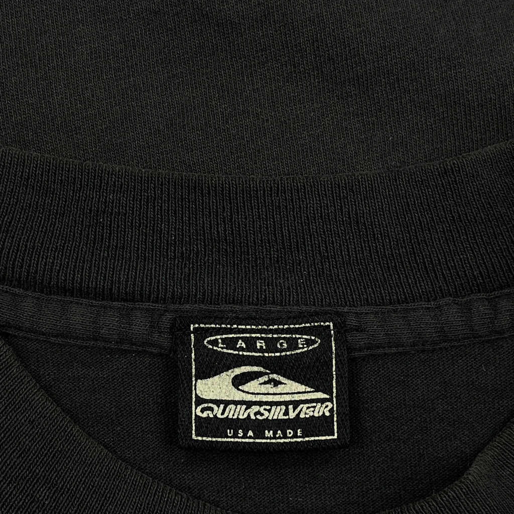 Surfing Quiksilver Graphic T-Shirt - Large Black Cotton - Image 3