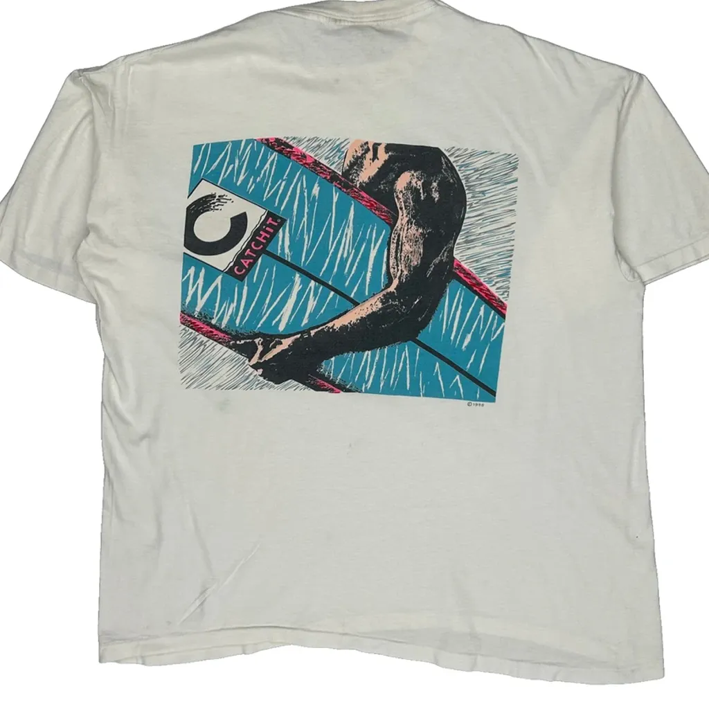 Surfing Unbranded Graphic T-Shirt - XL White Cotton - Image 7