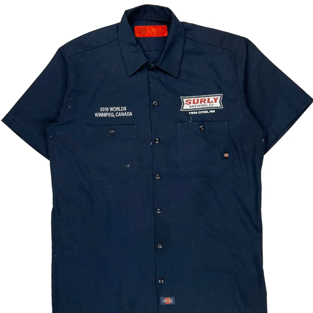 Surly Brewing Co. Dickies Short Sleeve Shirt - Medium Navy Polyester Blend - Image 5