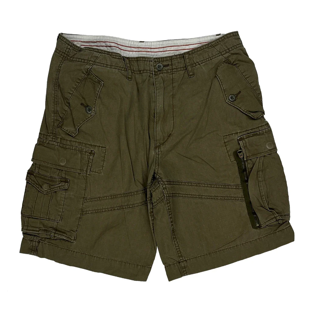 Surplus Fit Polo By Ralph Lauren USrl Cargo Shorts - 33W 11L Green Cotton - Image 2