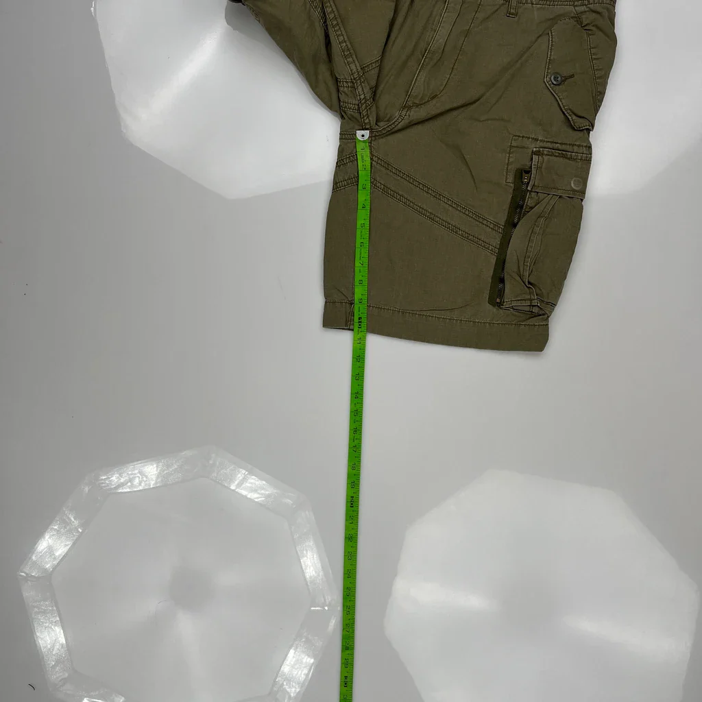 Surplus Fit Polo By Ralph Lauren USrl Cargo Shorts - 33W 11L Green Cotton - Image 5