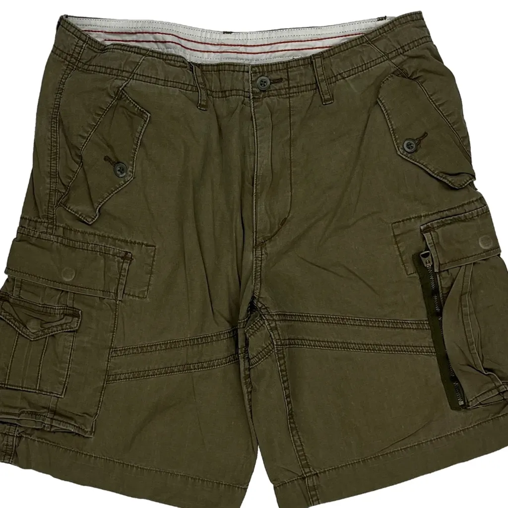 Surplus Fit Polo By Ralph Lauren USrl Cargo Shorts - 33W 11L Green Cotton - Image 9