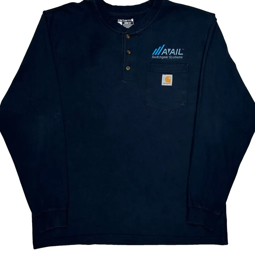 Switchgear Systems Carhartt Long Sleeve T-Shirt - Large Navy Cotton - Image 4