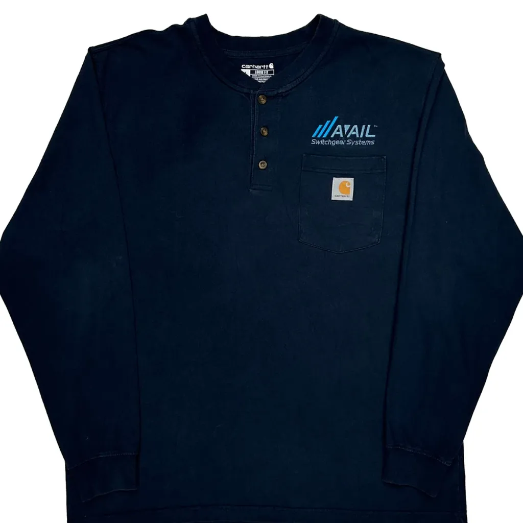 Switchgear Systems Carhartt Long Sleeve T-Shirt - Large Navy Cotton - Image 5