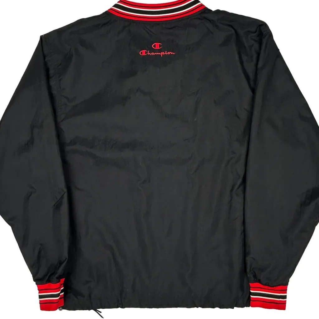 Swtc Champion Spellout Varsity Jacket - Medium Black Nylon - Image 6
