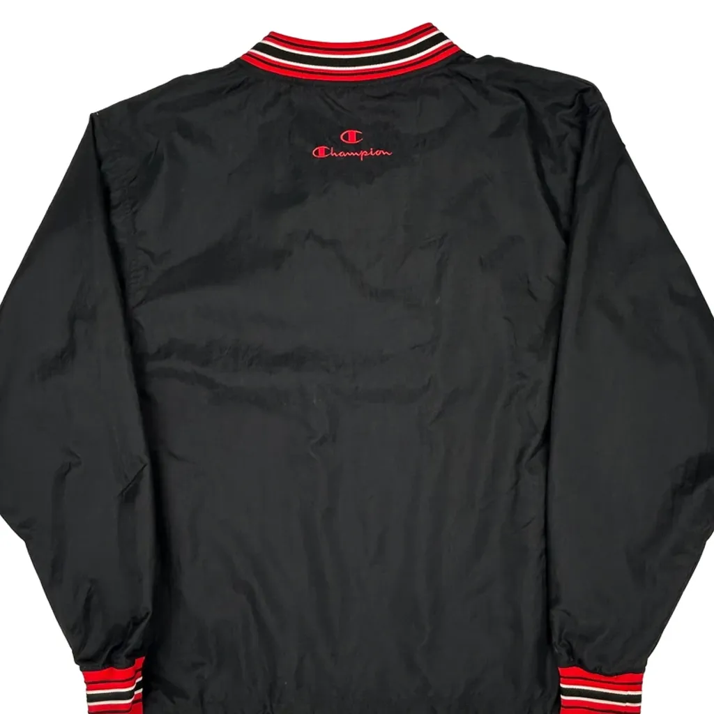Swtc Champion Spellout Varsity Jacket - Medium Black Nylon - Image 7