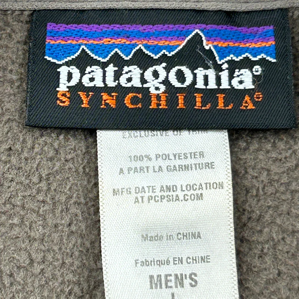 Synchilla Patagonia Fleece Jacket - Large Brown Polyester - Image 3