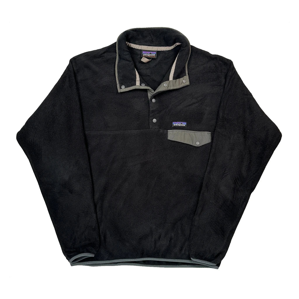 Synchilla Patagonia Snap T Fleece - Large Black Polyester