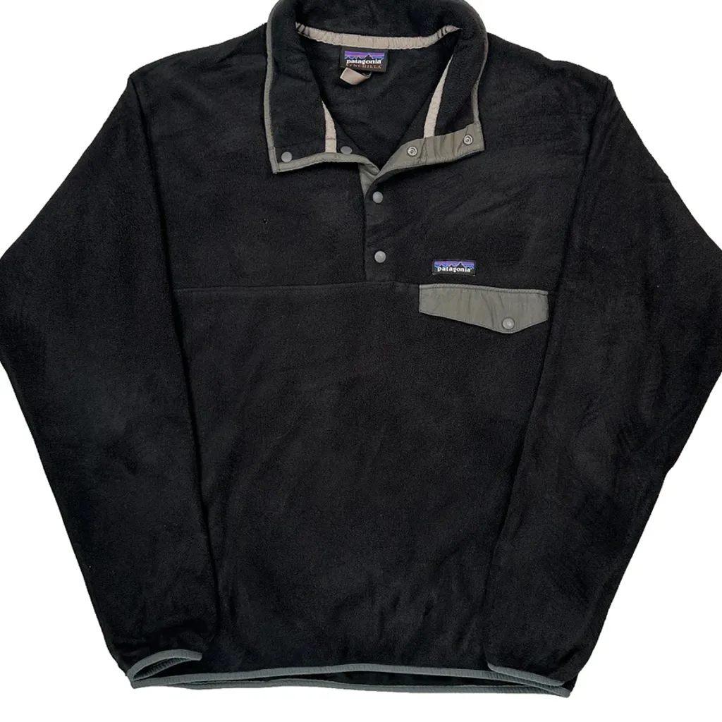 Synchilla Patagonia Snap T Fleece - Large Black Polyester - Image 5
