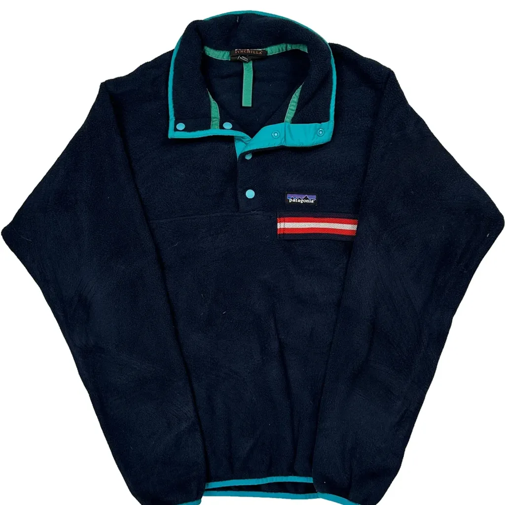 Synchilla Patagonia Snap T Fleece - Large Navy Polyester - Image 4
