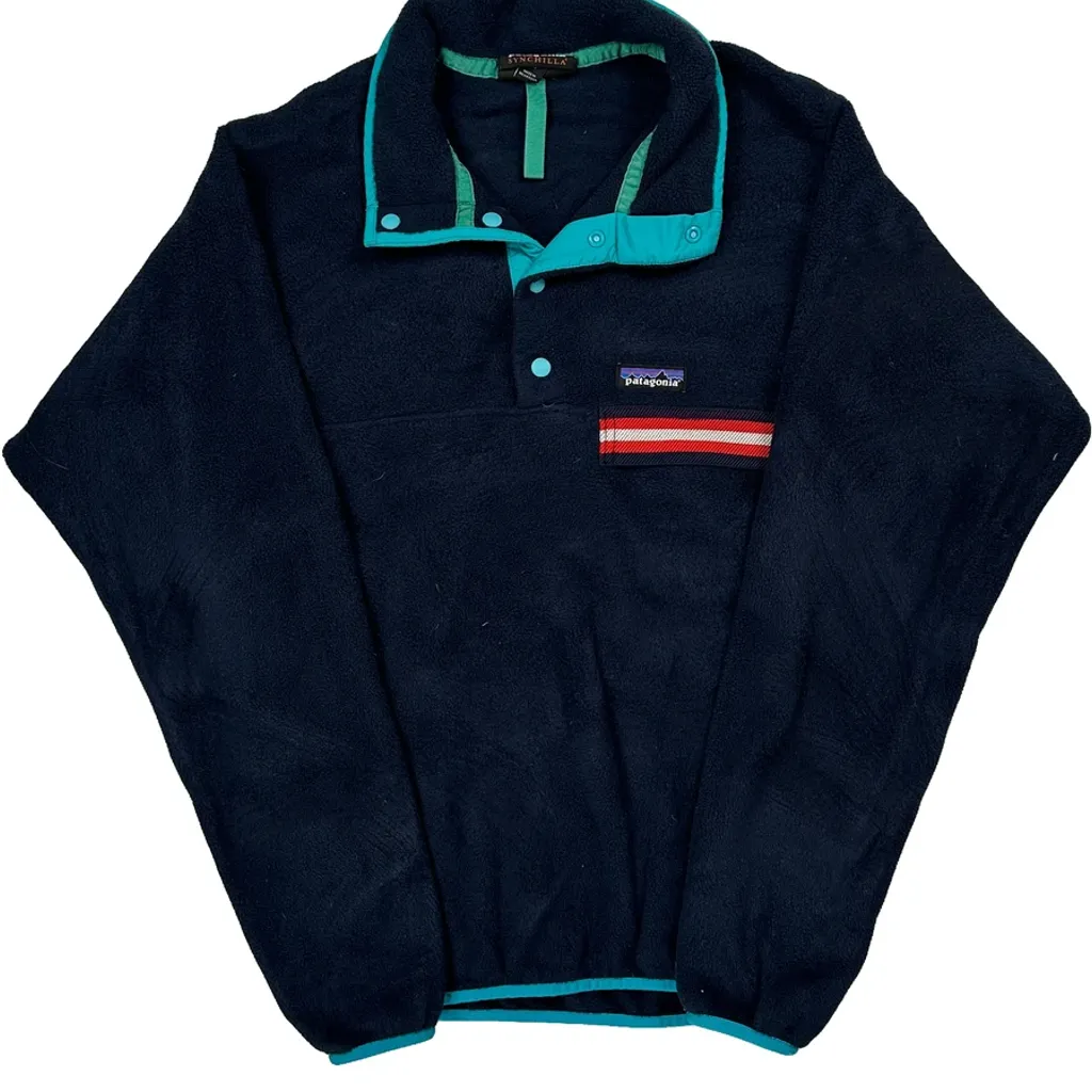 Synchilla Patagonia Snap T Fleece - Large Navy Polyester - Image 5