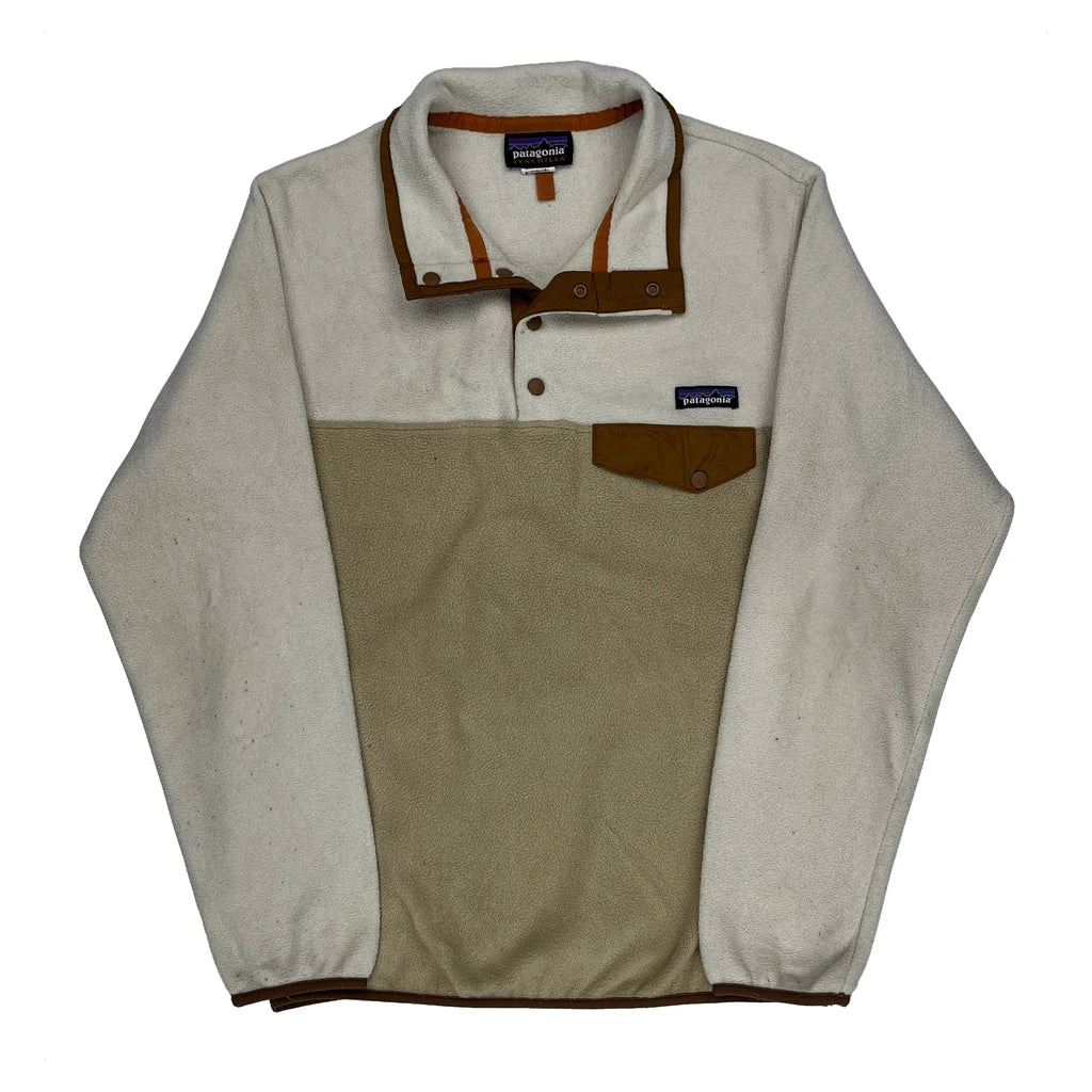 Synchilla Patagonia Colour Block Snap T Fleece - Medium Beige Polyester