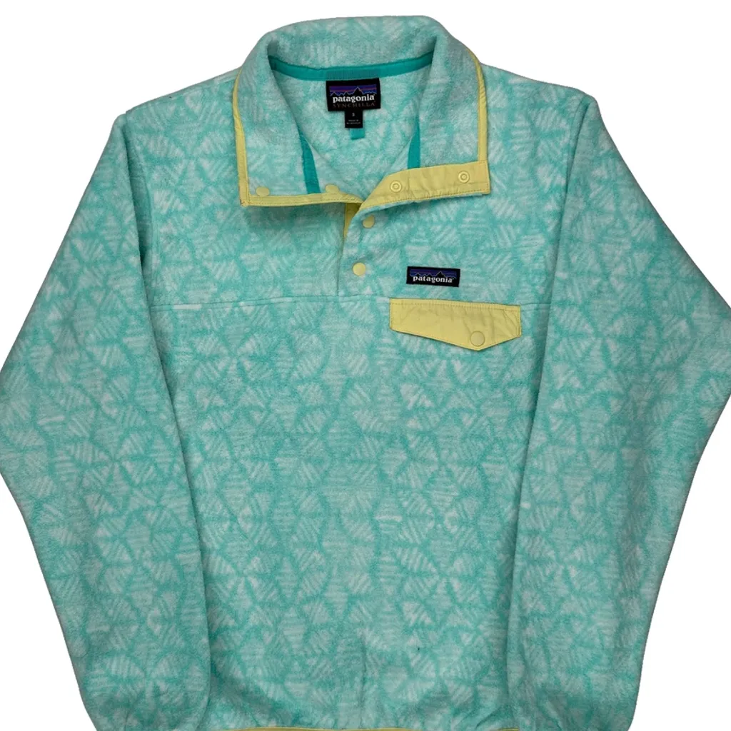 Synchilla Patagonia Batik Hex Snap T Fleece - Small Blue Polyester - Image 4