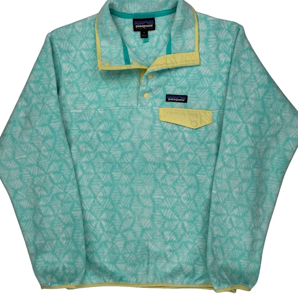 Synchilla Patagonia Batik Hex Snap T Fleece - Small Blue Polyester - Image 5