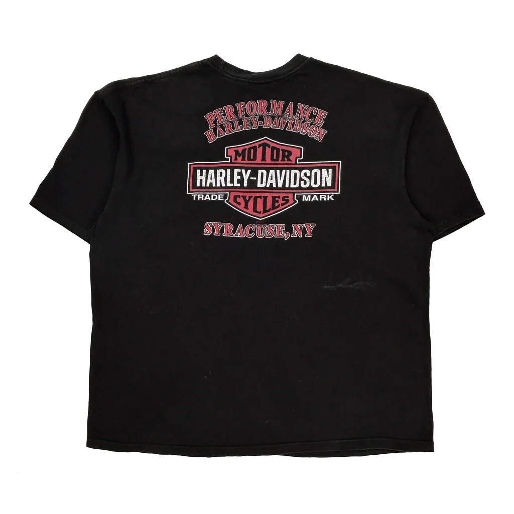 Syracuse, Ny Harley Davidson Graphic T-Shirt - 2XL Black Cotton - Image 2