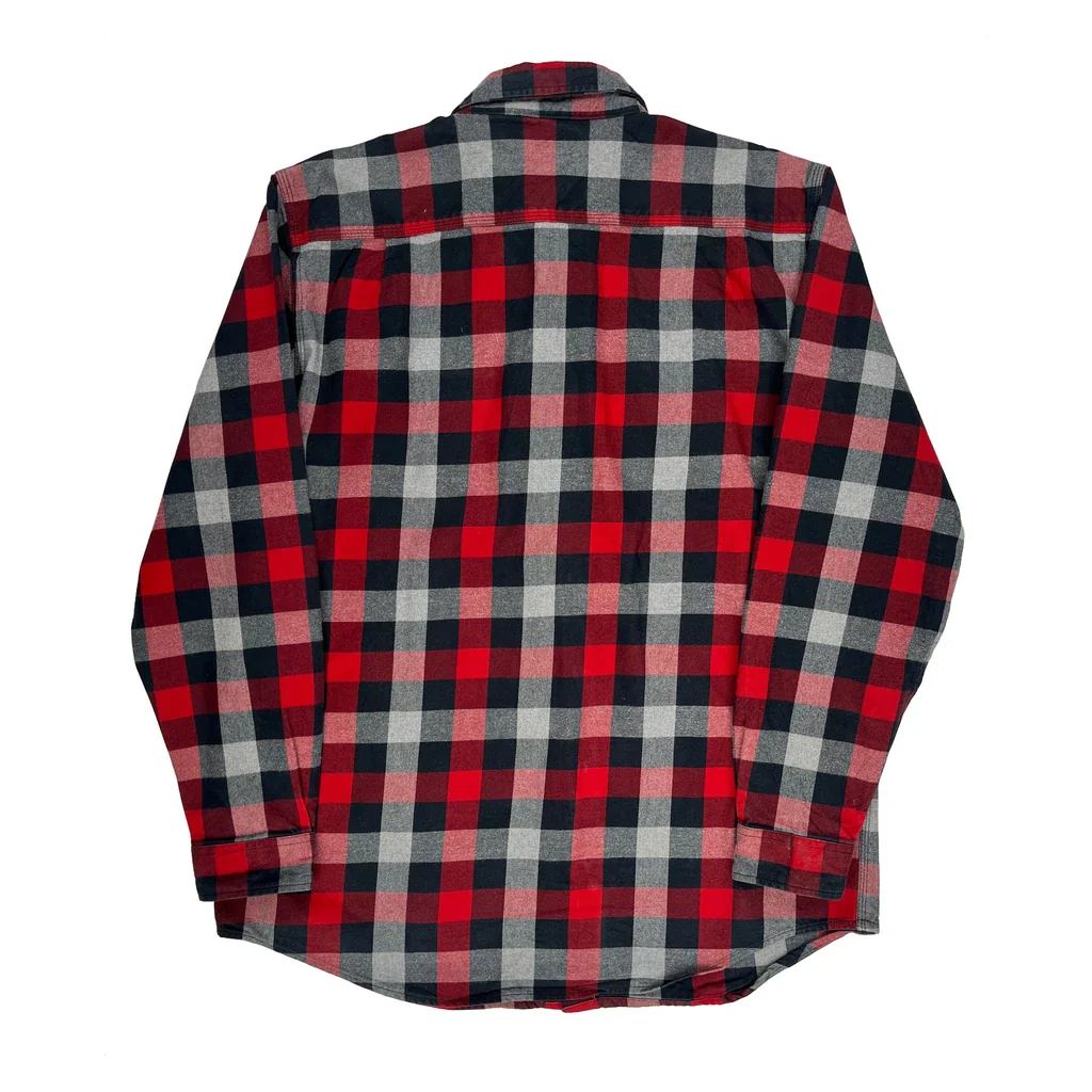 Tall Carhartt Checked Flannel Shirt - XL Red Cotton - Image 2