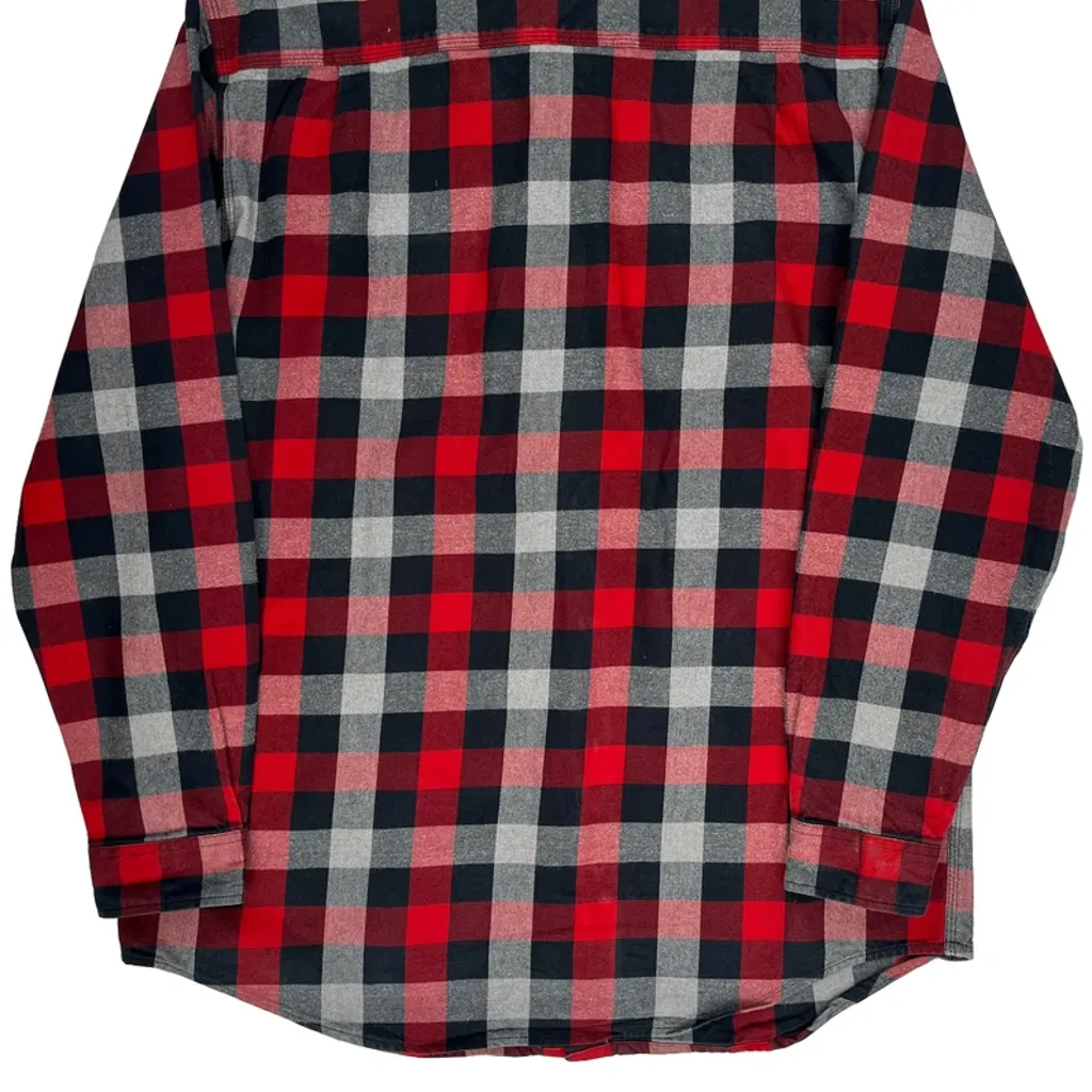 Tall Carhartt Checked Flannel Shirt - XL Red Cotton - Image 6