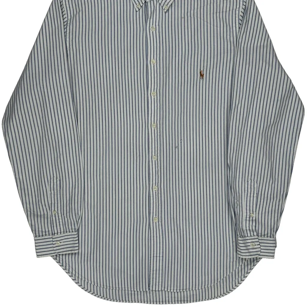 Tall Ralph Lauren Striped Shirt - Large Blue Cotton - Image 5
