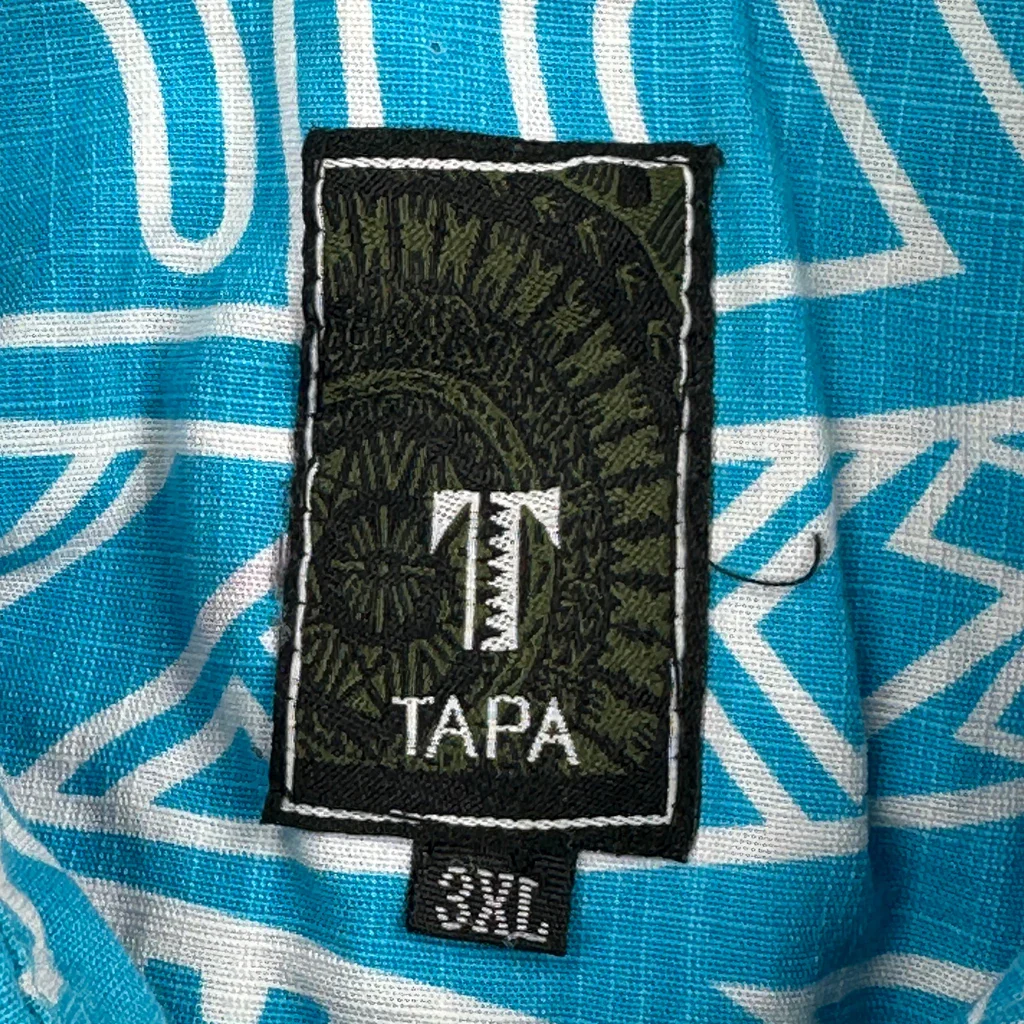 Tapa Graphic Hawaiian Shirt - 3XL Blue Cotton - Image 3