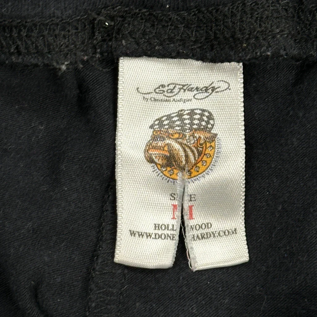 Tattoo Ed Hardy Graphic Leggings - Medium Black Cotton - Image 3