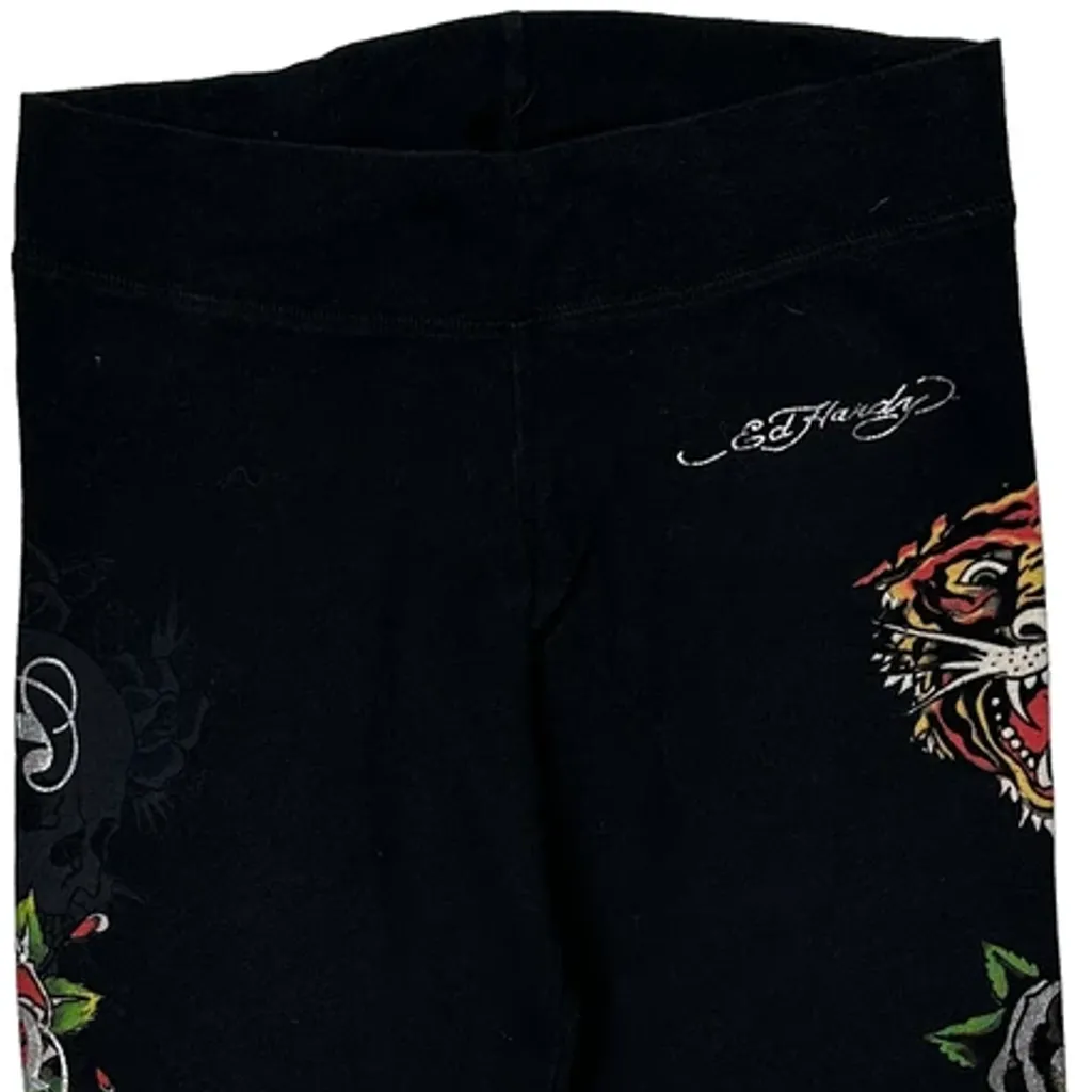 Tattoo Ed Hardy Graphic Leggings - Medium Black Cotton - Image 4